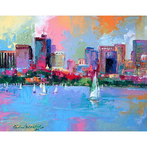 Boston 3 White Modern Wood Framed Art Print by Wallich, Richard