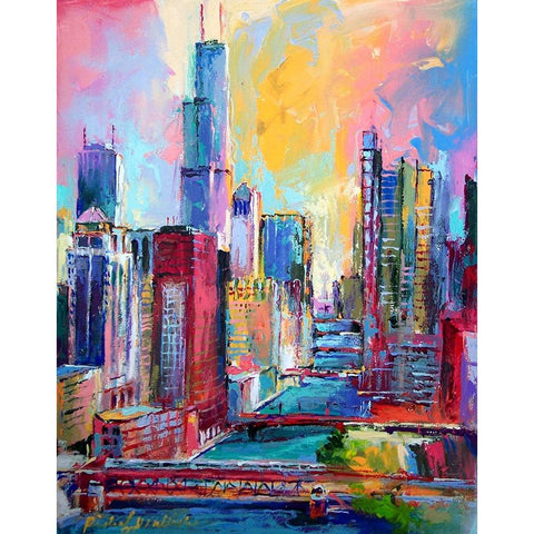 Chicago 3 Gold Ornate Wood Framed Art Print with Double Matting by Wallich, Richard
