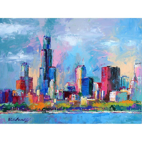 Chicago 5 Black Modern Wood Framed Art Print by Wallich, Richard