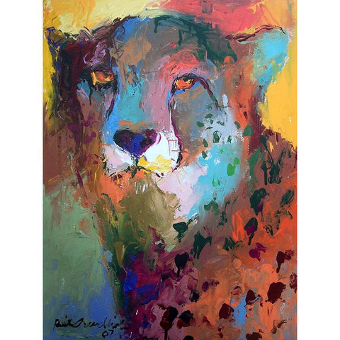 Cheetah White Modern Wood Framed Art Print by Wallich, Richard