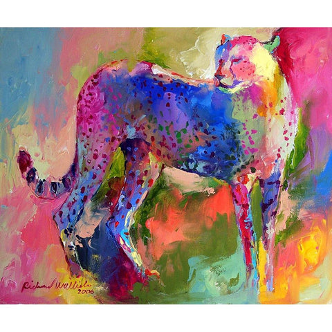 Cheetah 2 White Modern Wood Framed Art Print by Wallich, Richard