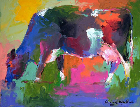 Cow 2 White Modern Wood Framed Art Print with Double Matting by Wallich, Richard