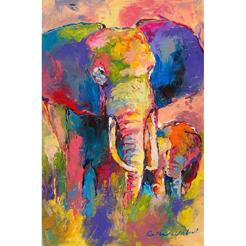 Elephant 1 White Modern Wood Framed Art Print by Wallich, Richard