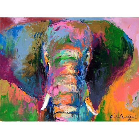 Elephant 2 White Modern Wood Framed Art Print by Wallich, Richard