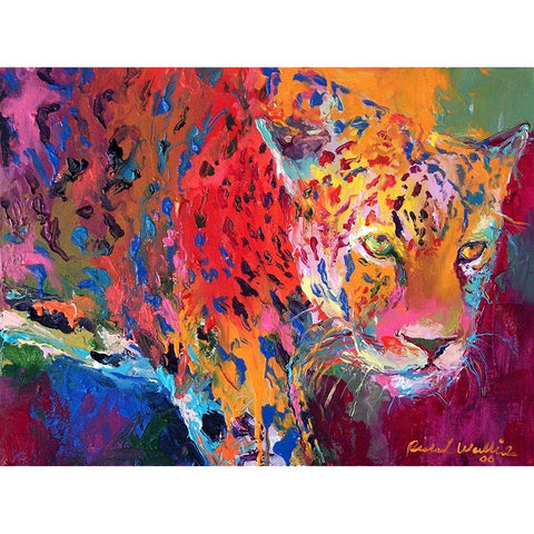 Leopard 1 White Modern Wood Framed Art Print by Wallich, Richard