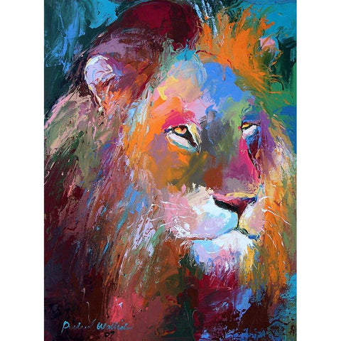 Lion 4 Black Modern Wood Framed Art Print with Double Matting by Wallich, Richard