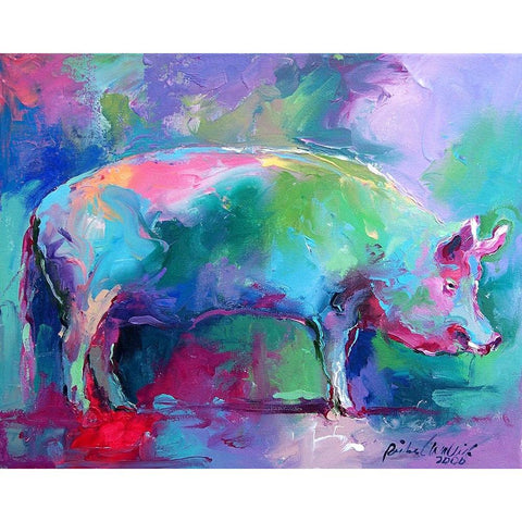 Pig Black Modern Wood Framed Art Print by Wallich, Richard