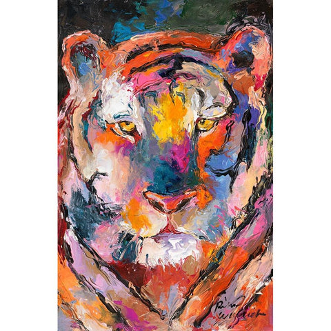 Tiger 1 White Modern Wood Framed Art Print by Wallich, Richard