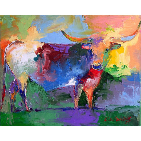 Bull Black Modern Wood Framed Art Print by Wallich, Richard