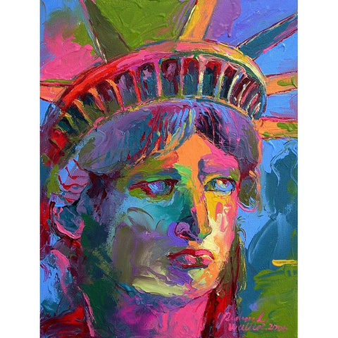 Lady Liberty 2 White Modern Wood Framed Art Print by Wallich, Richard