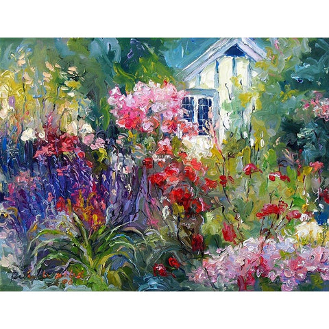 Cottage White Modern Wood Framed Art Print by Wallich, Richard