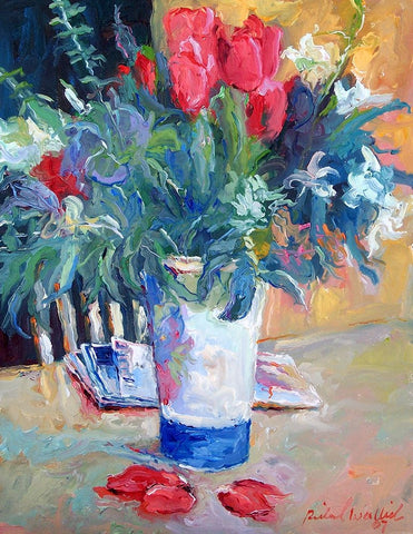 Tulip Black Ornate Wood Framed Art Print with Double Matting by Wallich, Richard