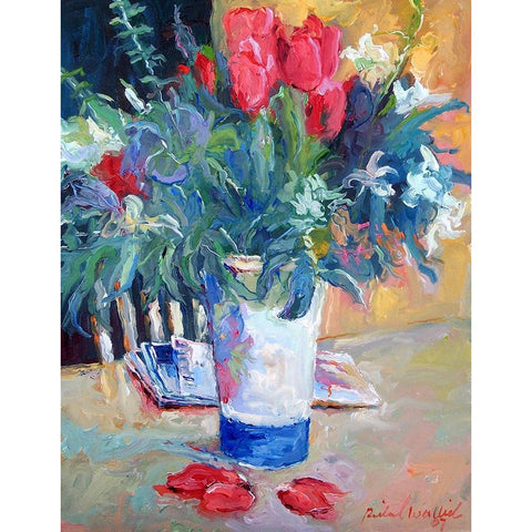 Tulip Black Modern Wood Framed Art Print by Wallich, Richard