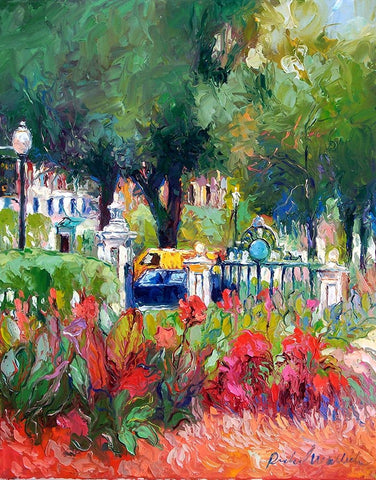 Boston 5 Black Ornate Wood Framed Art Print with Double Matting by Wallich, Richard