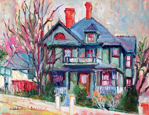 Green House Black Ornate Wood Framed Art Print with Double Matting by Wallich, Richard