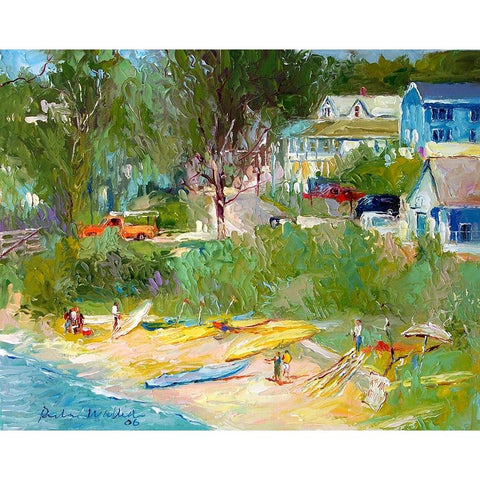 Kayak White Modern Wood Framed Art Print by Wallich, Richard