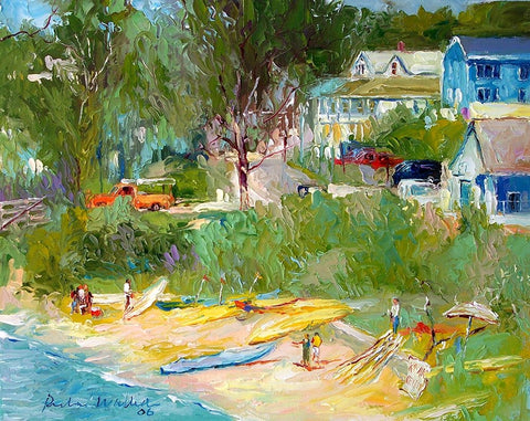 Kayak Black Ornate Wood Framed Art Print with Double Matting by Wallich, Richard