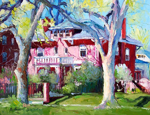 Mansion 1 White Modern Wood Framed Art Print with Double Matting by Wallich, Richard