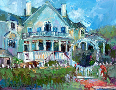 Mansion 2 White Modern Wood Framed Art Print with Double Matting by Wallich, Richard