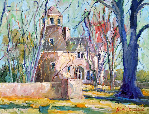 Tan House White Modern Wood Framed Art Print with Double Matting by Wallich, Richard