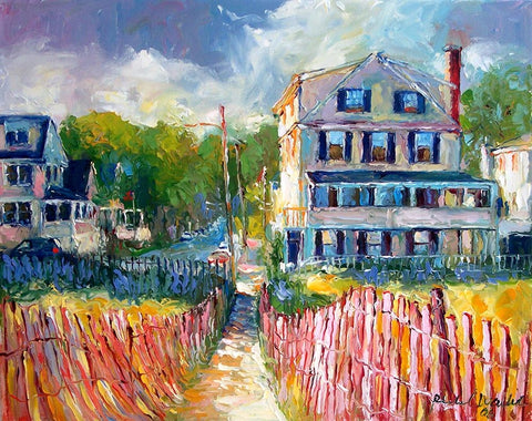 Path Black Ornate Wood Framed Art Print with Double Matting by Wallich, Richard