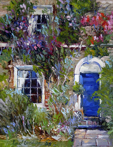 Blue Black Ornate Wood Framed Art Print with Double Matting by Wallich, Richard