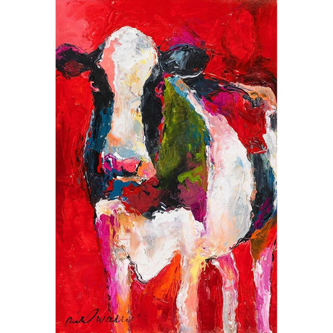 Cow Black Modern Wood Framed Art Print with Double Matting by Wallich, Richard