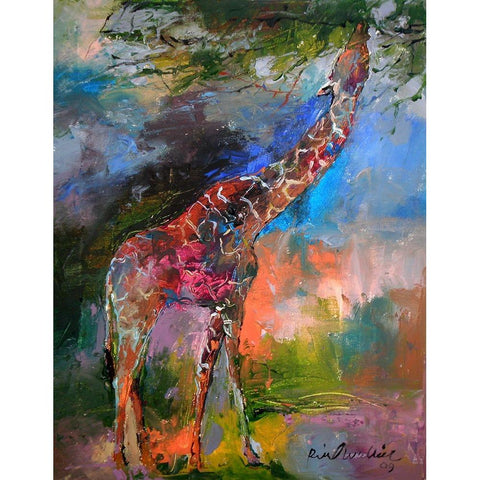 Giraffe Black Modern Wood Framed Art Print by Wallich, Richard