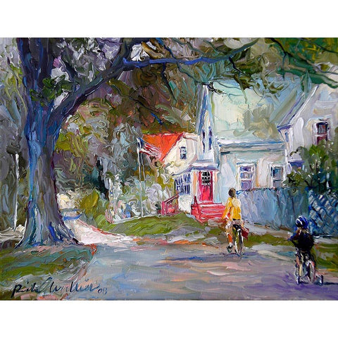 A Summer Ride White Modern Wood Framed Art Print by Wallich, Richard