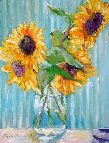 Sunflower Black Ornate Wood Framed Art Print with Double Matting by Wallich, Richard