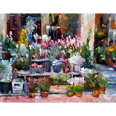 Flower Stand Black Modern Wood Framed Art Print with Double Matting by Wallich, Richard