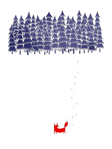Alone In The Forest Black Modern Wood Framed Art Print by Farkas, Robert