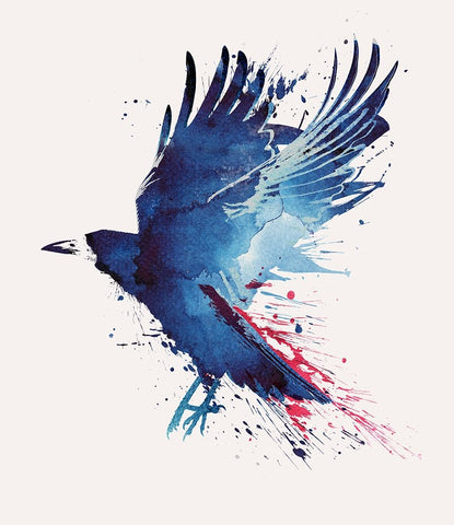 Bloody Crow White Modern Wood Framed Art Print with Double Matting by Farkas, Robert
