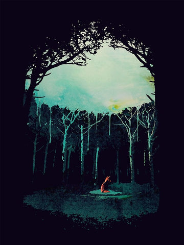 Deep In The Forest Black Modern Wood Framed Art Print by Farkas, Robert