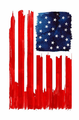Stars And Buildings Black Modern Wood Framed Art Print by Farkas, Robert