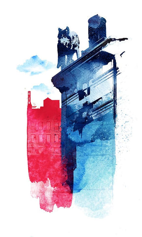 This Is My Town Black Modern Wood Framed Art Print by Farkas, Robert