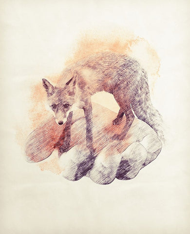Im In Your Hands Now 3 White Modern Wood Framed Art Print with Double Matting by Farkas, Robert