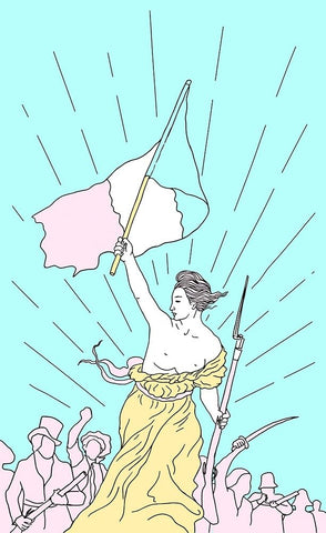 Liberty Final Black Ornate Wood Framed Art Print with Double Matting by Farkas, Robert