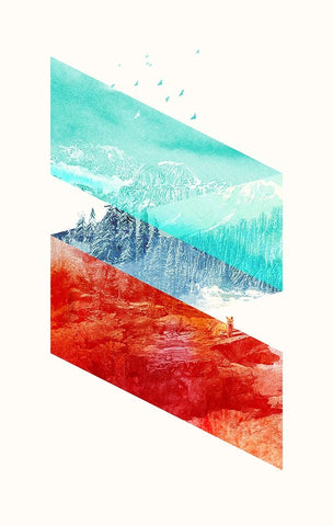 Montain Stripes White Modern Wood Framed Art Print with Double Matting by Farkas, Robert