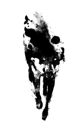 My Presonal Daemon Black Modern Wood Framed Art Print by Farkas, Robert