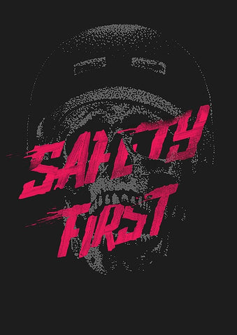 Safety First Black Modern Wood Framed Art Print by Farkas, Robert