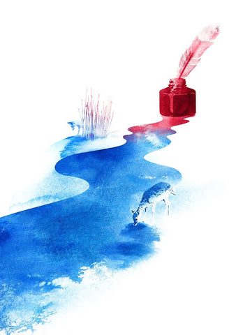 The Drama Of Causality White Modern Wood Framed Art Print with Double Matting by Farkas, Robert