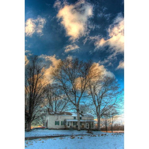 Winter Home Vertical White Modern Wood Framed Art Print by Goldwitz, Robert