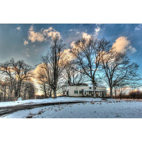 Winter Home Black Modern Wood Framed Art Print with Double Matting by Goldwitz, Robert
