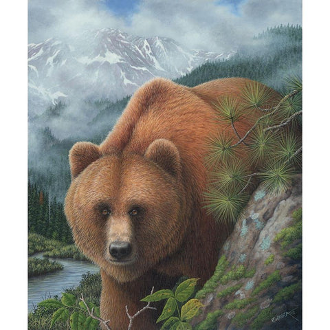 Stalking His Prey Gold Ornate Wood Framed Art Print with Double Matting by Wavra, Robert