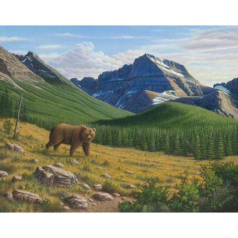 Heading Down The Slope Gold Ornate Wood Framed Art Print with Double Matting by Wavra, Robert