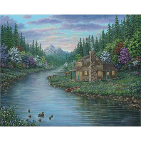 The Cabin Black Modern Wood Framed Art Print by Wavra, Robert