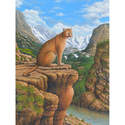 Cougar Gold Ornate Wood Framed Art Print with Double Matting by Wavra, Robert