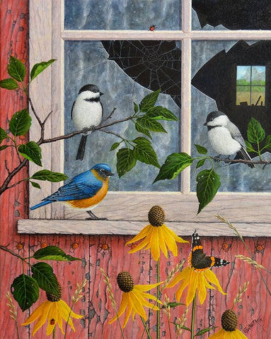 The Window White Modern Wood Framed Art Print with Double Matting by Wavra, Robert