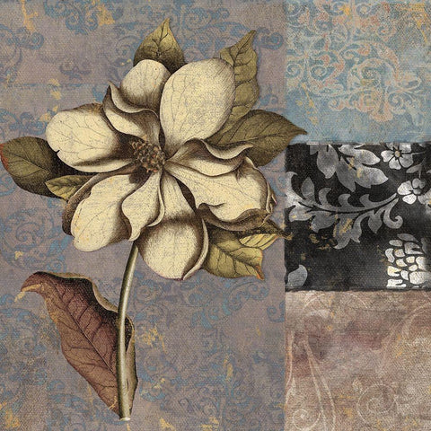 Cocoa And Blue I White Modern Wood Framed Art Print by Sasha